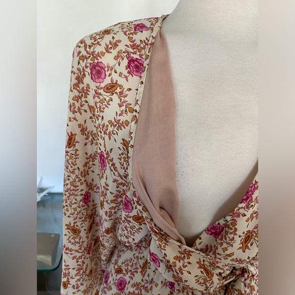 AAKAA MAXI FLORAL BOHO FLOWY RETRO WRAP ROMANTIC DRESS - Picture 8 of 10